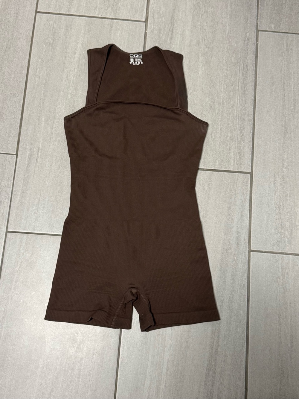 Brown Ribbed One-Piece Romper